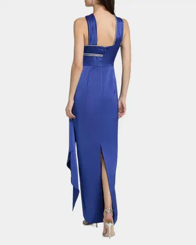 THEIA Cressida Rhinestone-Trim Halter Column Gown | Thumbnail 3 THEIA Cressida Rhinestone-Trim Halter Column Gown | Thumbnail 3