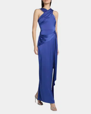THEIA Cressida Rhinestone-Trim Halter Column Gown | Thumbnail 7 THEIA Cressida Rhinestone-Trim Halter Column Gown | Thumbnail 7