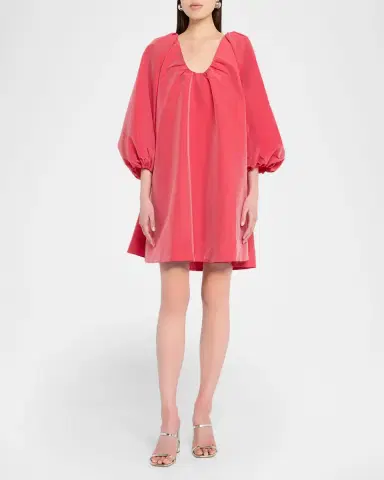 BERNADETTE George Gathered Taffeta Mini Dress | Thumbnail 2 BERNADETTE George Gathered Taffeta Mini Dress | Thumbnail 2
