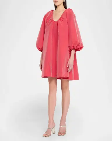 BERNADETTE George Gathered Taffeta Mini Dress | Thumbnail 4 BERNADETTE George Gathered Taffeta Mini Dress | Thumbnail 4