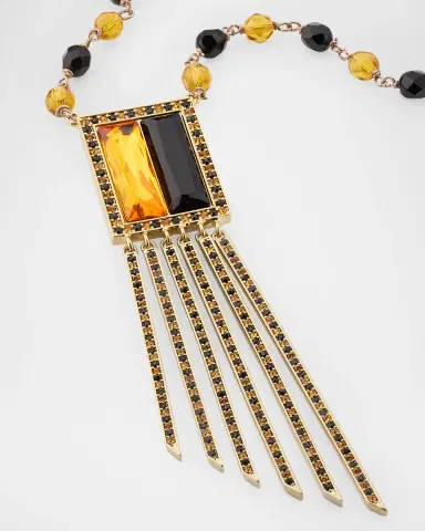 Giorgio Armani Swarovski Crystal Fringe Pendant Long Necklace | Thumbnail 3 Giorgio Armani Swarovski Crystal Fringe Pendant Long Necklace | Thumbnail 3
