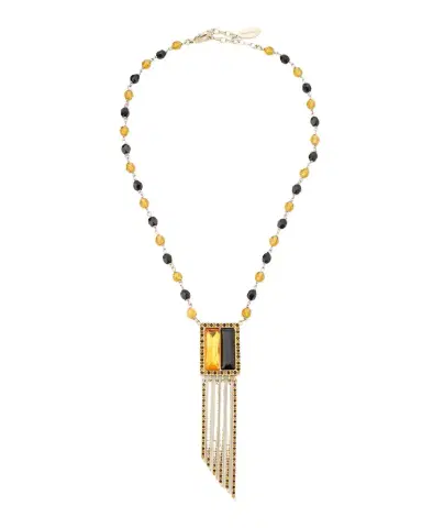 Giorgio Armani Swarovski Crystal Fringe Pendant Long Necklace | Thumbnail 1 Giorgio Armani Swarovski Crystal Fringe Pendant Long Necklace | Thumbnail 1