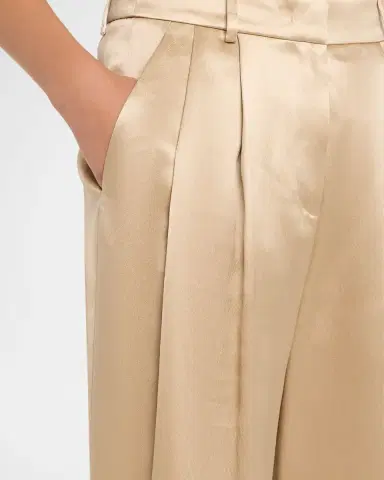 Giorgio Armani Pleated Satin Straight-Leg Pants | Thumbnail 5 Giorgio Armani Pleated Satin Straight-Leg Pants | Thumbnail 5