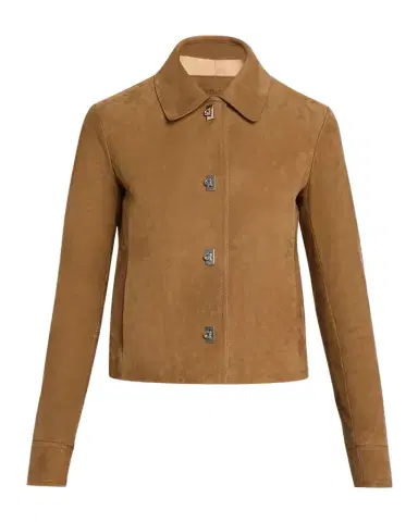 Ferragamo Nubuck Leather Boxy Jacket | Thumbnail 1 Ferragamo Nubuck Leather Boxy Jacket | Thumbnail 1