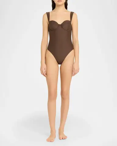 Simkhai Kyle Bustier One-Piece Swimsuit | Thumbnail 2 Simkhai Kyle Bustier One-Piece Swimsuit | Thumbnail 2