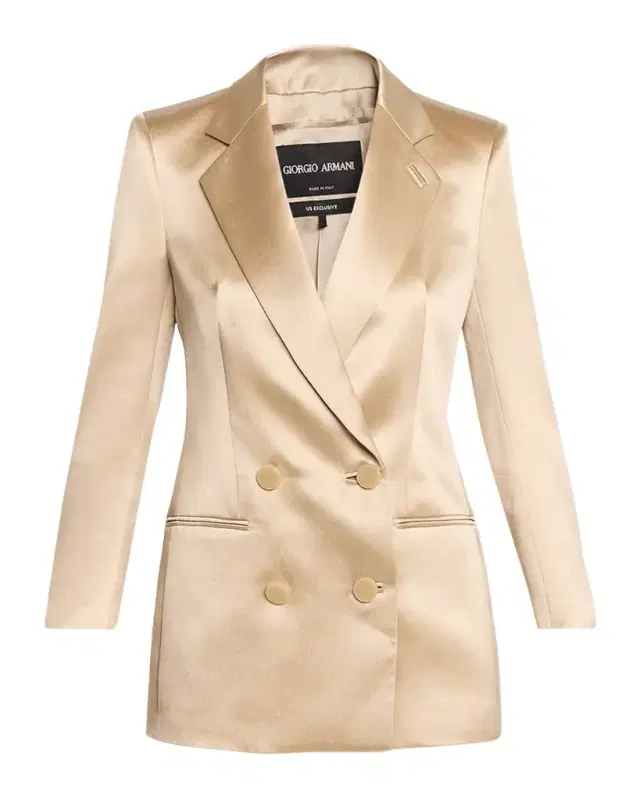 Giorgio Armani Satin Double-Breasted Blazer Jacket