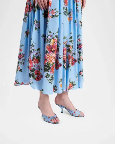 Dolce & Gabbana 60mm Floral Satin Mule Sandals | Thumbnail 2 Dolce & Gabbana 60mm Floral Satin Mule Sandals | Thumbnail 2
