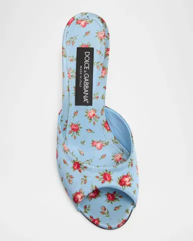 Dolce & Gabbana 60mm Floral Satin Mule Sandals | Thumbnail 6 Dolce & Gabbana 60mm Floral Satin Mule Sandals | Thumbnail 6