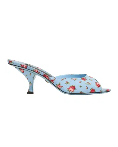 Dolce & Gabbana 60mm Floral Satin Mule Sandals | Thumbnail 1 Dolce & Gabbana 60mm Floral Satin Mule Sandals | Thumbnail 1