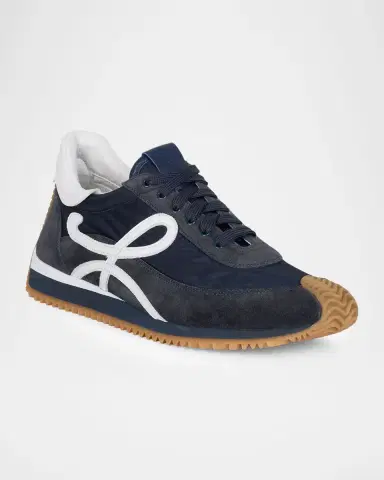 Loewe Men's Flow Runner Nylon and Suede Sneakers | Thumbnail 2