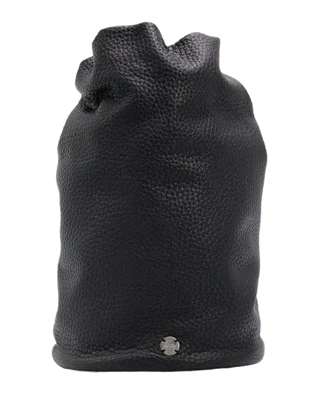 Men 's Sporty Leather Drawstring Pouch