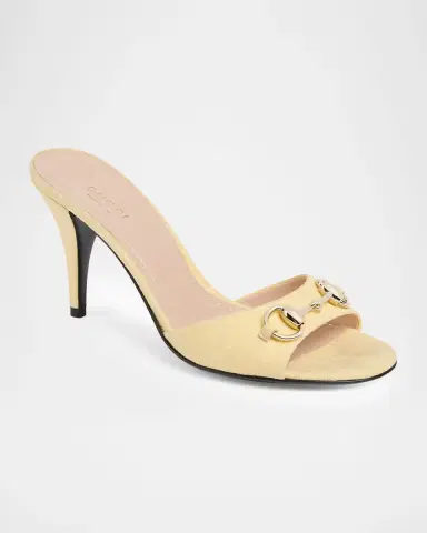 Gucci 85mm Erin GG Monogram Canvas Mules | Thumbnail 2 Gucci 85mm Erin GG Monogram Canvas Mules | Thumbnail 2