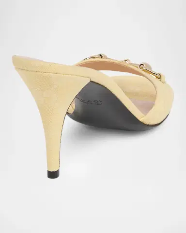 Gucci 85mm Erin GG Monogram Canvas Mules | Thumbnail 3 Gucci 85mm Erin GG Monogram Canvas Mules | Thumbnail 3