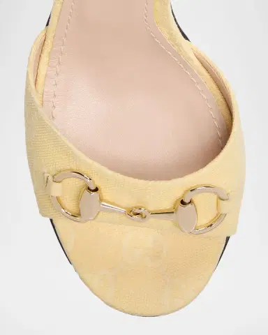 Gucci 85mm Erin GG Monogram Canvas Mules | Thumbnail 4 Gucci 85mm Erin GG Monogram Canvas Mules | Thumbnail 4