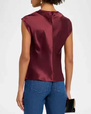 TANYA TAYLOR Robin Satin Twist Top | Thumbnail 3