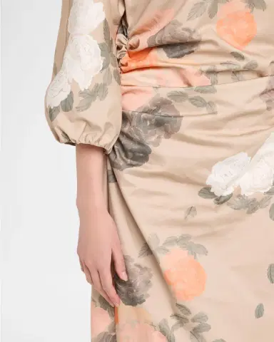 BERNADETTE Ezra Floral-Print Ruched 3/4-Sleeve Maxi Dress | Thumbnail 5 BERNADETTE Ezra Floral-Print Ruched 3/4-Sleeve Maxi Dress | Thumbnail 5