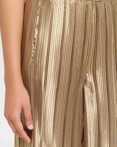Giorgio Armani Metallic Plisse Satin Wide-Leg Pants | Thumbnail 5 Giorgio Armani Metallic Plisse Satin Wide-Leg Pants | Thumbnail 5