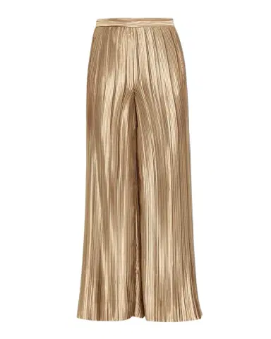 Giorgio Armani Metallic Plisse Satin Wide-Leg Pants | Thumbnail 1 Giorgio Armani Metallic Plisse Satin Wide-Leg Pants | Thumbnail 1