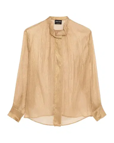 Giorgio Armani Metallic Silk Button-Down Shirt | Thumbnail 1 Giorgio Armani Metallic Silk Button-Down Shirt | Thumbnail 1