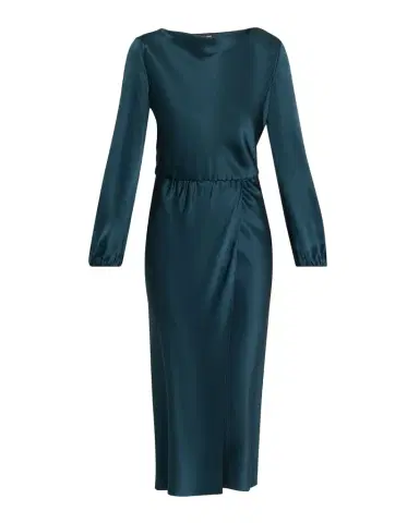 Giorgio Armani High-Neck Long-Sleeve Satin Midi Dress | Thumbnail 1 Giorgio Armani High-Neck Long-Sleeve Satin Midi Dress | Thumbnail 1