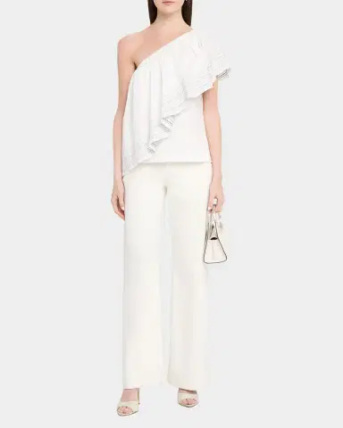 Rosie Assoulin Wedge Ruffle One-Shoulder Top | Thumbnail 2 Rosie Assoulin Wedge Ruffle One-Shoulder Top | Thumbnail 2