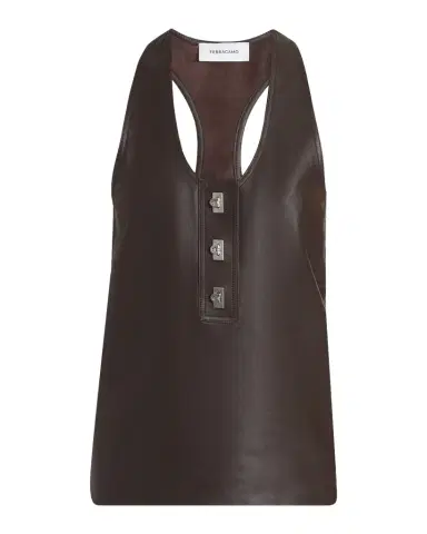 Ferragamo Toggle Nappa Leather Racerback Tank Top | Thumbnail 1