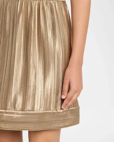 Giorgio Armani Strapless Metallic Pleated Bustier Mini Dress | Thumbnail 5