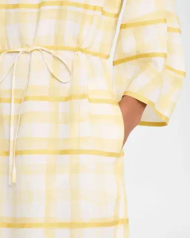Rosie Assoulin Ribbon-Embellished Plaid Midi Caftan | Thumbnail 5