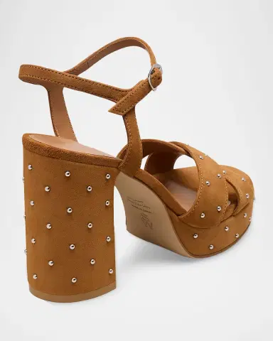 Stuart Weitzman 90mm Dayna Sostud Suede Platform Sandals | Thumbnail 2