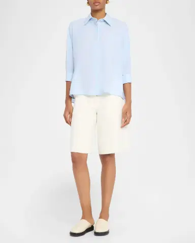 Fabiana Filippi Sheer Inset Stretch Wool-Blend Shirt | Thumbnail 2