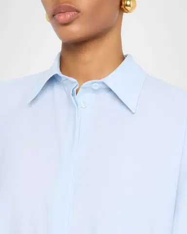 Fabiana Filippi Sheer Inset Stretch Wool-Blend Shirt | Thumbnail 5