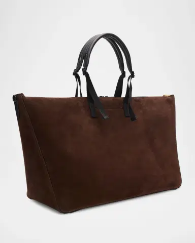 Moncler Men's Carlo Suede Leather-Trim Weekender Duffel Bag | Thumbnail 3