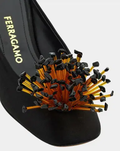 Ferragamo 55mm Safi Beaded Satin Mules | Thumbnail 3 Ferragamo 55mm Safi Beaded Satin Mules | Thumbnail 3
