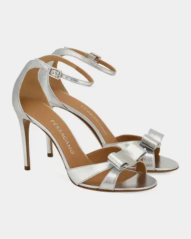 Ferragamo 95mm Roxy Metallic Leather Bow Sandals | Thumbnail 5 Ferragamo 95mm Roxy Metallic Leather Bow Sandals | Thumbnail 5