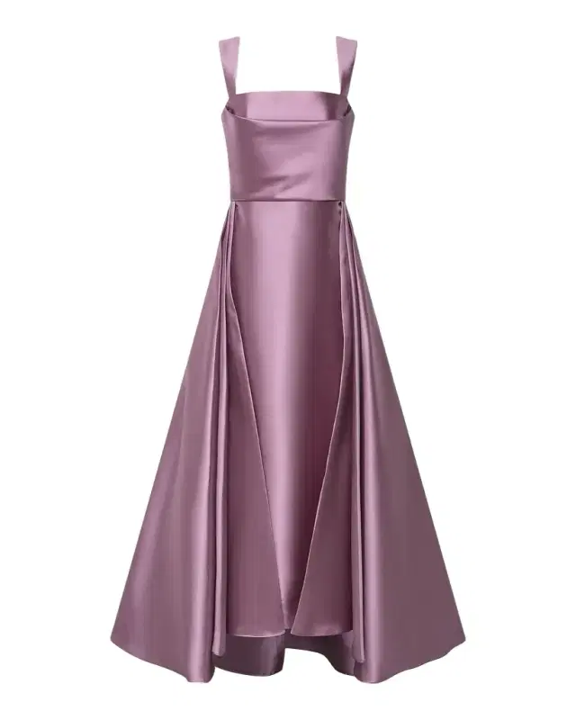 Zendaya Pleated High-Low Satin Gown