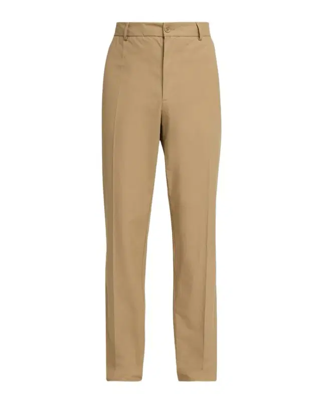 Moncler Men 's Cotton Leather-Trim Straight Leg Trousers