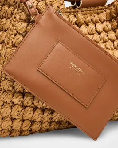 Giorgio Armani Medium Raffia Shopping Tote Bag | Thumbnail 6 Giorgio Armani Medium Raffia Shopping Tote Bag | Thumbnail 6