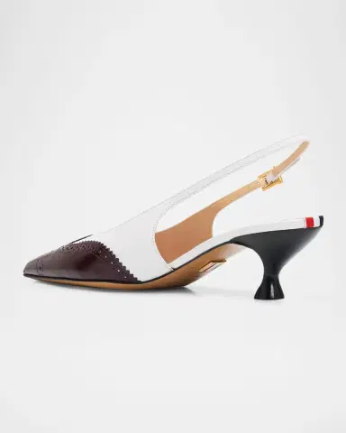 Thom Browne 50mm Brogue Leather Slingback Pumps | Thumbnail 4