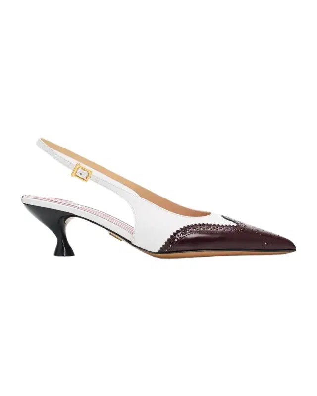 Thom Browne 50mm Brogue Leather Slingback Pumps