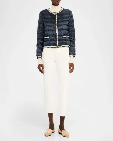 Max Mara Quilted Braid-Trim Puffer Coat | Thumbnail 2 Max Mara Quilted Braid-Trim Puffer Coat | Thumbnail 2