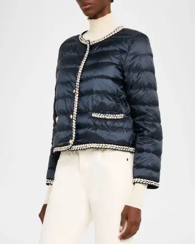 Max Mara Quilted Braid-Trim Puffer Coat | Thumbnail 4 Max Mara Quilted Braid-Trim Puffer Coat | Thumbnail 4