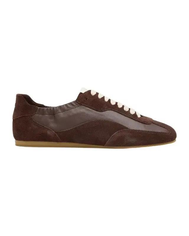 SIMKHAI Georgie Suede and Leather Low-Top Sneakers