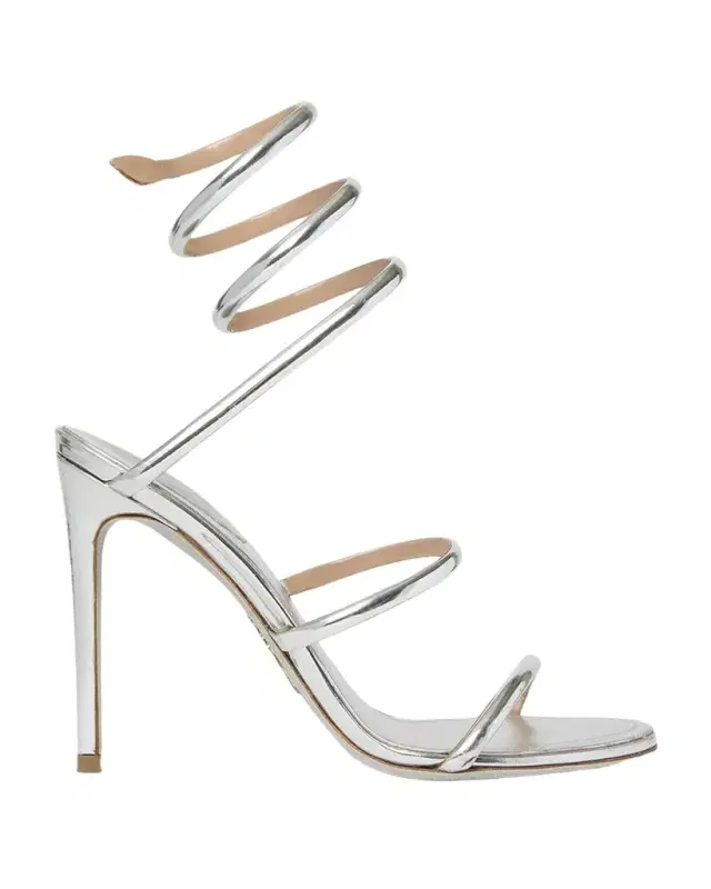 Rene Caovilla 105mm Cleo Metallic Leather Sandals