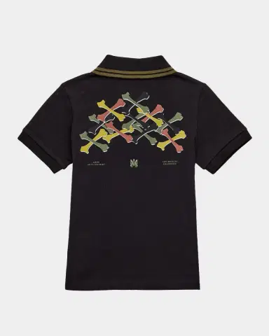 AMIRI Boy's Bones Cotton Polo Shirt, Size 4-12 | Thumbnail 2 AMIRI Boy's Bones Cotton Polo Shirt, Size 4-12 | Thumbnail 2