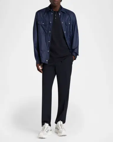 Moncler Men's Nylon Snap-Front Shirt Jacket | Thumbnail 2 Moncler Men's Nylon Snap-Front Shirt Jacket | Thumbnail 2