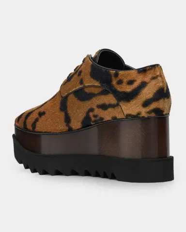 Stella McCartney Sneak-Elyse Ocelot Velvet Toothed-Sole Platform Sneakers | Thumbnail 2
