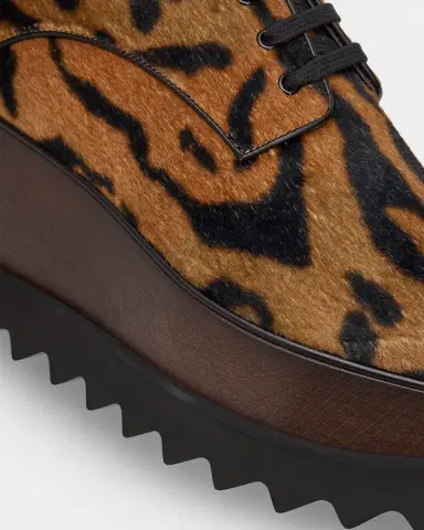 Stella McCartney Sneak-Elyse Ocelot Velvet Toothed-Sole Platform Sneakers | Thumbnail 3