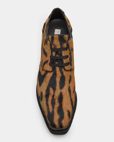 Stella McCartney Sneak-Elyse Ocelot Velvet Toothed-Sole Platform Sneakers | Thumbnail 4