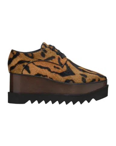 Stella McCartney Sneak-Elyse Ocelot Velvet Toothed-Sole Platform Sneakers | Thumbnail 1