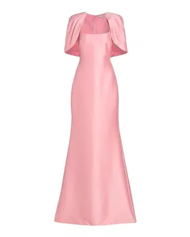 Badgley Mischka Square-Neck Mikado Capelet Trumpet Gown | Thumbnail 1 Badgley Mischka Square-Neck Mikado Capelet Trumpet Gown | Thumbnail 1